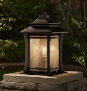 Franklin Iron Works Hickory Point 16.5" Bronze Outdoor Pier Mount Light NWT - Picture 1 of 2