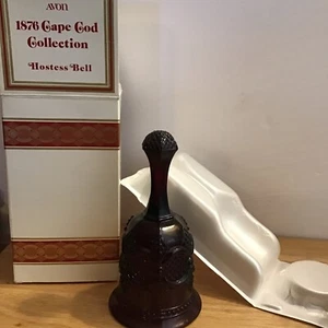 Vintage Avon 1876 Cape Cod Collection Ruby Red Glassware Hostess Bell 6 3/4" - Picture 1 of 4