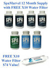 Spa Marvel Hot Tub Treatment -12 Month Supply-FREE X10 Water Filter -U.S. Orders