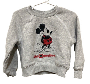 Disney Mickey Mouse Pullover Sweatshirt Child Size 3 Grey longsleeves