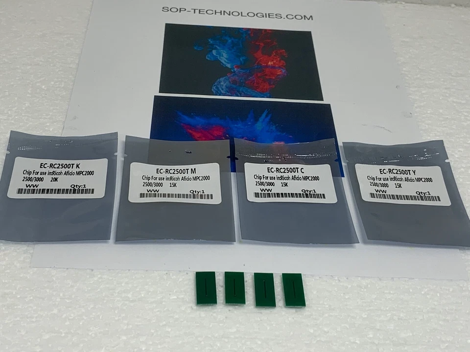 4x Replacement Toner Reset Chip for Ricoh Aficio MPC2000, MPC2500, MPC3000 - Image 1 of 2