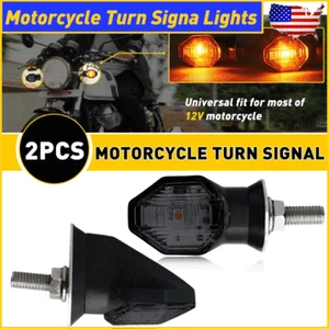 12V Smoked Mini Motorcycle Turn Signal Light Amber Yellow For Suzuki Accessories - Picture 1 of 13