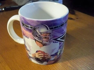 Vintage Troy Aikman Dallas Cowboys NFL Quarterback Club 3 3/4" Coffee Mug - Picture 1 of 3