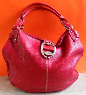 GUY LAROCHE Beautiful Leather Bag Handbag ( L ) Red Women's Bag Tote - Photo 1/4