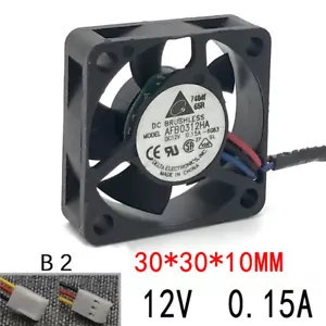 Delta AFB0312HA 12V 0.15A 3pin 30*30*10mm Server Square Cooling Fan CPU Fans - Picture 1 of 4