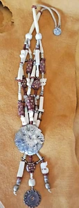 Stunning Doug & Mary Hancock Mummy's Bundle Tribal Trade Bead Long Necklace! - Picture 1 of 7