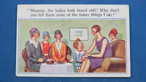 Donald McGill Comic Postcard 1920s Mothers Meeting Flapper Fashion Theme No 6?76 - Picture 1 of 2