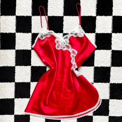 Vintage Red Satin Slip XL - Image 1 of 4