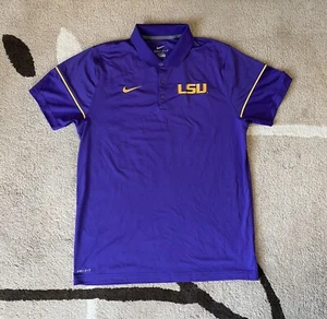 LSU University NCAA Nike Dri Fit lila Golf Poloshirt Herren Erwachsene LARGE - Bild 1 von 5