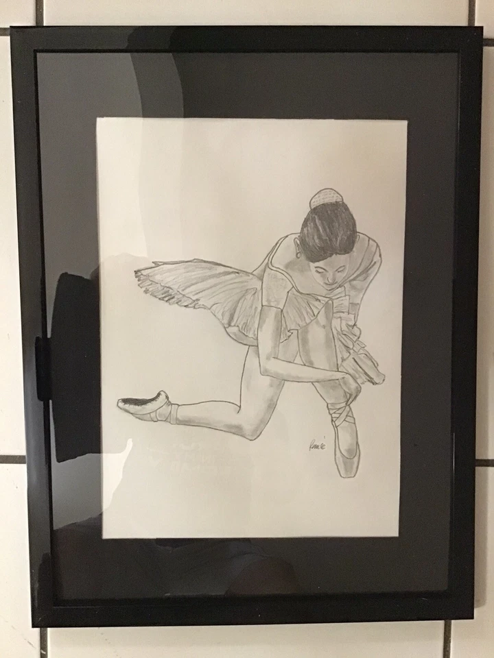 OOAK Framed Pencil Sketch Of Ballerina IV (also available Unframed) - Image 1 of 1