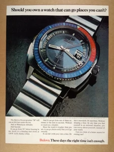 1970 Bulova Oceanographer M Snorkel Watch photo vintage print Ad - Picture 1 of 1
