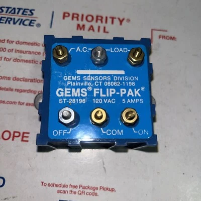 Gems ST-28196 Flip-Pak Relay 120VAC 5Amp. B4 - Image 1 of 4
