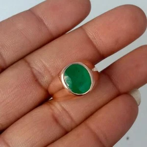 Coppre metal Green emerald May Birth Stone engagement Ring - Picture 1 of 3