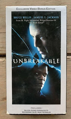 Unbreakable VHS VCR Video Tape Movie Samuel L. Jackson, Bruce Willis Used - Image 1 of 2