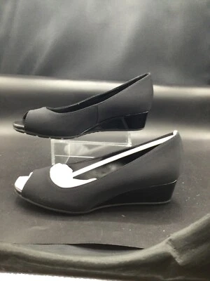 Bandolino Peep-Toe Dress Wedge Pumps Candra Black - Image 1 of 4