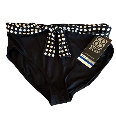 Coco Reef Womens Size XL Black High Waist Bikini Swim Bottoms Lure Tie NWT - Image 1 of 4