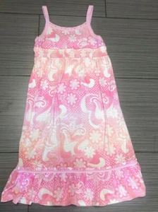 NWT Justice Girls Paisley Flowers floral Sequined Spaghetti Strap Dress 12 pink - Picture 1 of 2