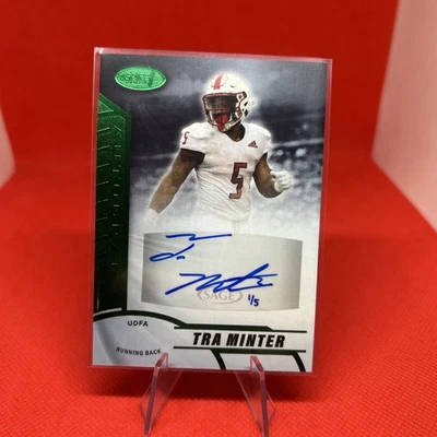 2019 Tra Minter Rookie Autograph Sage Green South Alabama 1/5 eBay 1/1 Signed - Image 1 of 2