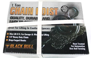 Black Bull 1 Ton CHOI1 Chain Hoist Heavy Duty 8FT Lift 1/4" Chain Auto Farming - Picture 1 of 5