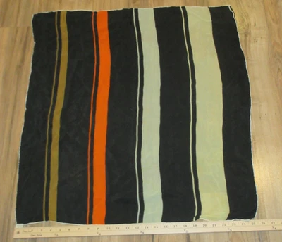 Vtg. 70's Striped Scarf Neutrals Rayon Made in Japan 25"x 30" - Image 1 of 2