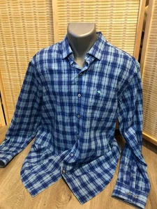 Tommy Bahama Hawaiihemd mit Knopfleiste Polyester Baumwollmischung blau kariert Große L - Bild 1 von 10
