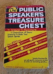 The Public Speakers Treasure Chest Herbert V Prochnow 1942 Hardcover DJ 1st Ed - Picture 1 of 11