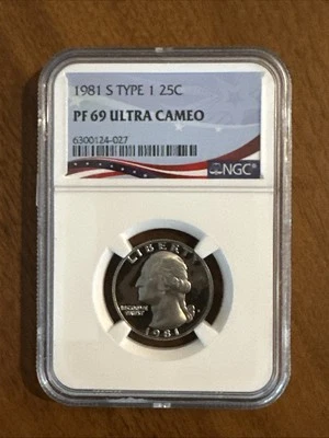 PF69 Ultra Cameo 1981-S Type 1 Washington Quarter NGC Graded - Image 1 of 2