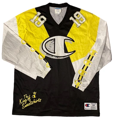 Champion Retro Jersey Mens Large Long Sleeve Soccer Football Club # Black Yellow - Image 1 of 4