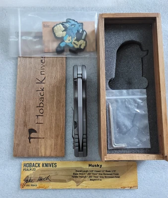 Cuchillos Jake Hoback Husky, culata de hoja de 0,25", mango completo Ti de 0,75" grueso, HRD Foto 1 de 4