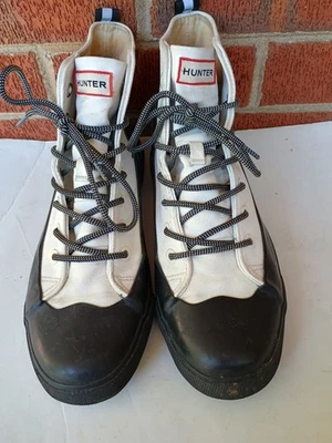 Unisex Hunter x Target Mens 9 Womens 11 White Dipped Canvas High Top Rain Boots - Image 1 of 4