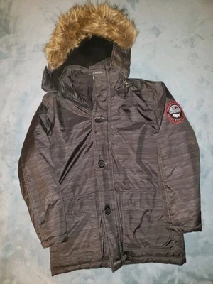 SNOZU KIDS Jacket M 10/12 Youth Ski Winter Boys Heavy Coat Faux Fur Hood Parka - Image 1 of 4