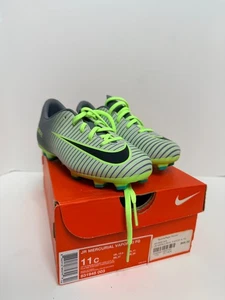 Nike Jr Mercurial Vapor XI IC Kinder Fußballschuh 11C Platinum/Grün/Schwarz - Bild 1 von 13