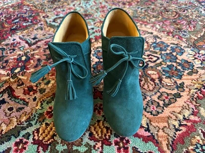 Sézane Women's dark green suede booties size FR 38/US 7 - Image 1 of 4