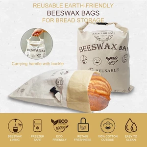 Bolsas de pan de cera de abejas reutilizables para masa madre XL ecológicas almacenamiento de alimentos frescos - Imagen 1 de 6