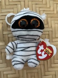 TY Beanie Baby Boos 3" BLANCO MOMIA Llave Mochila Clip Juguete Halloween Peluche - Imagen 1 de 3
