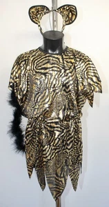 Girls Metallic Gold Black Tiger Costume Fancy Dress Outfit 4 5 6 7 8 9 10 - Picture 1 of 3