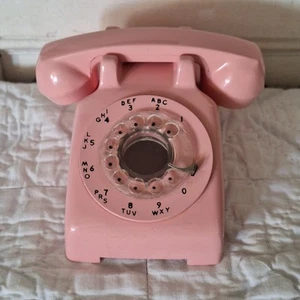 Campione Pubblicitario Promozionale Banca Telefonica Rotante Miniatura ROSA Vintage - Foto 1 di 8
