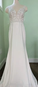 Private Label Wedding Dress White Sz 14 MSRP $1435 - Picture 1 of 8