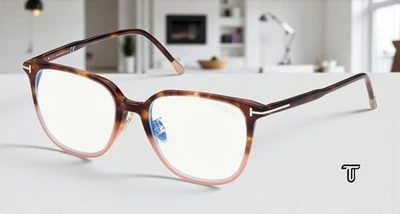Lente de demostración TOM FORD FT5778-D-B 055 color cuadrado Habana 53 mm para mujer Foto 1 de 4