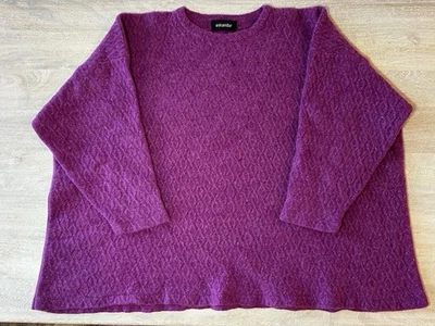 Suéter Eskandar 100 % cachemir púrpura talla única detalle con textura de diamante Foto 1 de 4