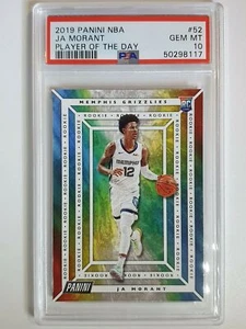 2019 Panini NBA Ja Morant Rookie #52 Player of the Day RC - PSA 10 - Picture 1 of 2