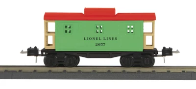 Placa de hojalata MTH 11-70109 Lionel Lines Caboose verde guisante y rojo Foto 1 de 3