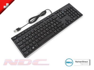 NEW Dell KB216 SWISS Slim Office Multimedia Desktop Keyboard (BLACK) - Image 1 of 2
