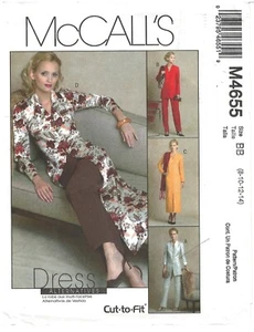 2004 McCall's M4655 Misses Unlined Jacket Dress Duster Pants size BB 8-14 uncut - Picture 1 of 3