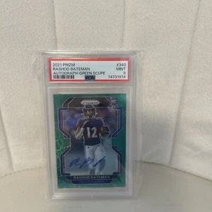 Prizm Rashod Bateman 2021 mira telescópica verde automática/75 - Baltimore Ravens PSA 9 ¡Poco pop! - Imagen 1 de 2