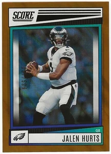 2022 Score Jalen Hurts Orange Lava Parallel 37/599 Eagles - Picture 1 of 2