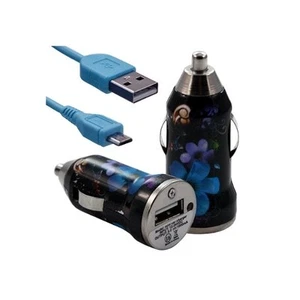 Chargeur voiture allume cigare USB avec câble data HF16 pour Alcatel : One Touch - Photo 1/2