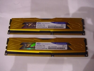 COMPUTER PC MEMORY - TEAM GROUP ZEUS 8GB 2X4GB DDR3 1600 1.5V TZYD34G1600HC9BK - Image 1 of 4