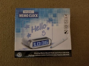 Enhance USB Memo Clock & 4-Port USB Charging Station - Picture 1 of 8