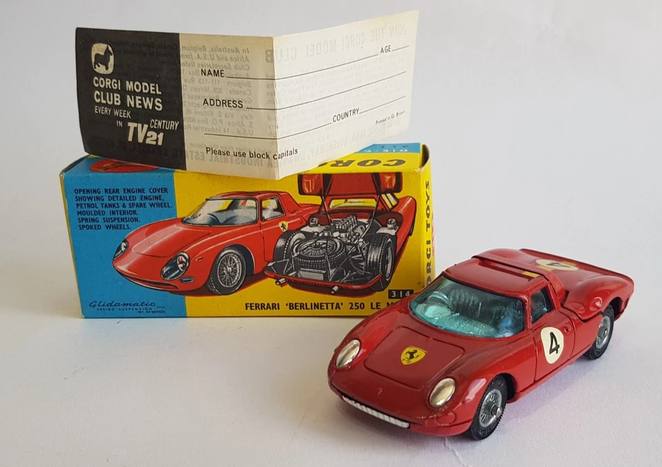 Corgi Giocattoli No. 314, Ferrari 'Berlinetta' 250 Le Mans Superbo come Nuovo - Immagine 1 di 4